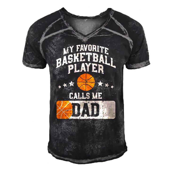 Mens Favorite Basketball Player Dad Family Baller Daddy Papa Men Men's Short Sleeve V-neck 3D Print Retro Tshirt