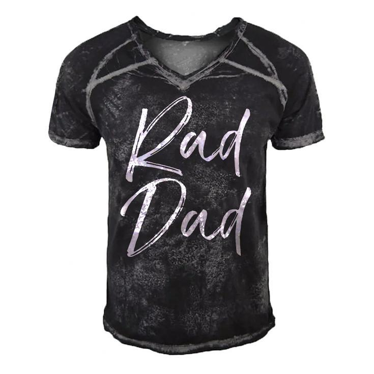Mens Fun Fathers Day Gift From Son Cool Quote Saying Rad Dad  Men's Short Sleeve V-neck 3D Print Retro Tshirt