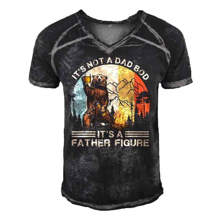 Mens Funny Bear Camping - Its Not A Dad Bod Its A Father Figure Men's Short Sleeve V-neck 3D Print Retro Tshirt