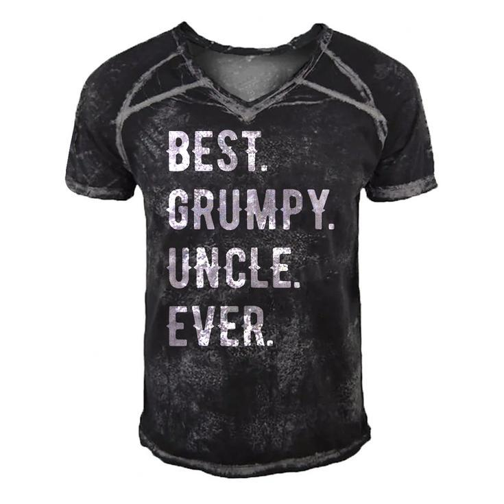 Mens Funny Best Grumpy Uncle Ever Grouchy Uncle Gift Men's Short Sleeve V-neck 3D Print Retro Tshirt