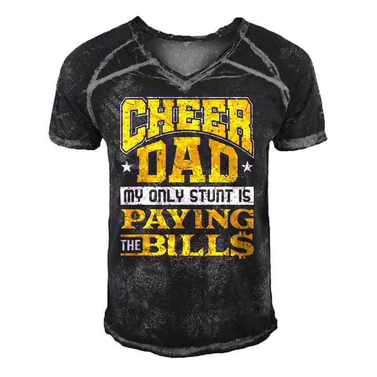 Mens Funny Cheer Dad Only Stunt Is Paying Bills Cheerleading Dad Men's Short Sleeve V-neck 3D Print Retro Tshirt
