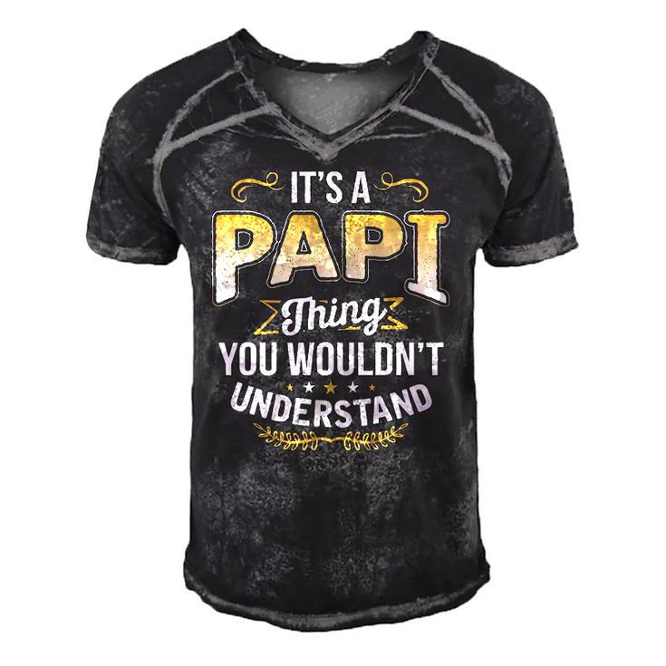 Mens Funny Dad Tee Its A Papi Thing You Wouldnt Understand Men's Short Sleeve V-neck 3D Print Retro Tshirt