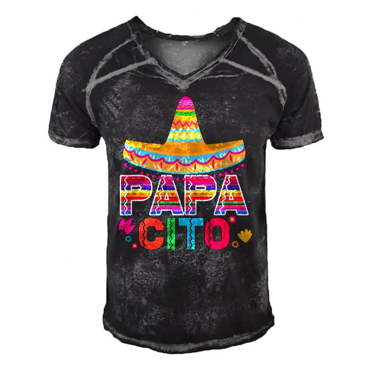 Mens Funny Fathers Day Gift For Men Papacito Dad Men's Short Sleeve V-neck 3D Print Retro Tshirt