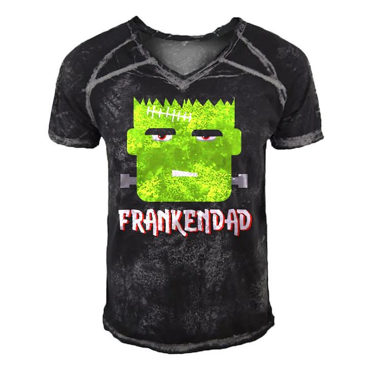 Mens Funny Frankendad Halloween Tee Men's Short Sleeve V-neck 3D Print Retro Tshirt