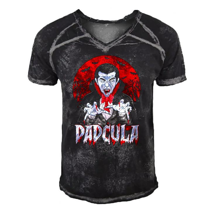 Mens Funny Halloween Dad Dracula Costume Dadcula Men's Short Sleeve V-neck 3D Print Retro Tshirt