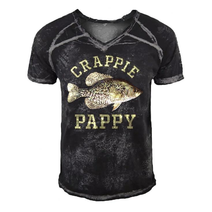Mens Funny Ice Fishing Gift Crappie Pappy Men's Short Sleeve V-neck 3D Print Retro Tshirt
