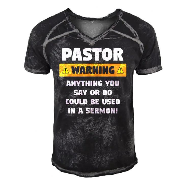 Mens Funny Pastor Warning Sermon Gift For A Pastor Men's Short Sleeve V-neck 3D Print Retro Tshirt