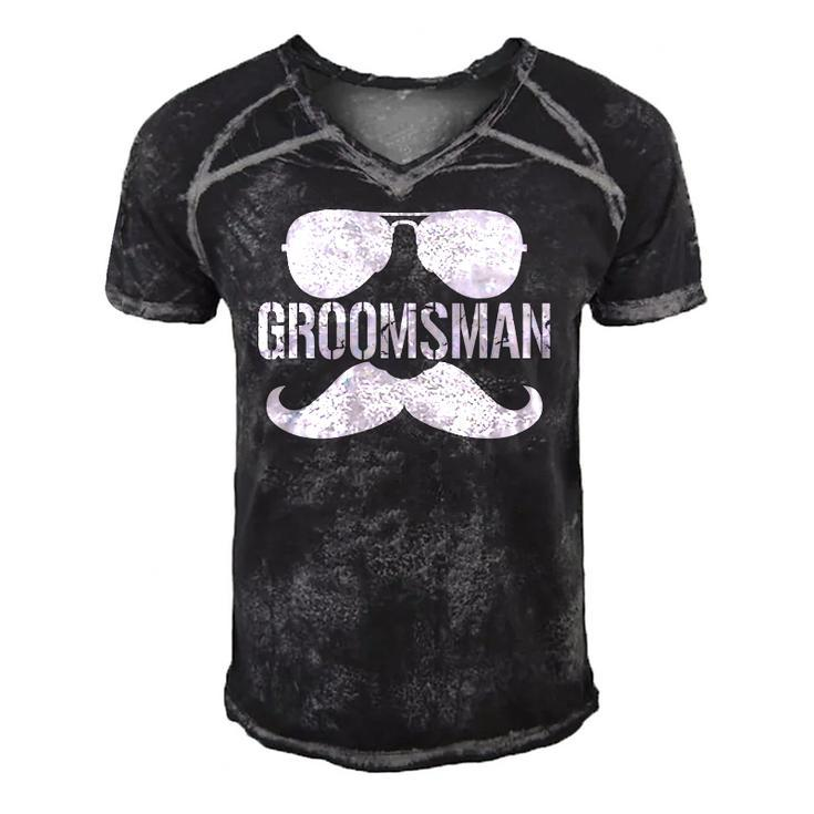 Mens Groomsman Bachelor Party Wedding Men Funny Matching Group Men's Short Sleeve V-neck 3D Print Retro Tshirt