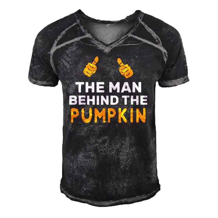 Mens Halloween Pregnancy  For Men Funny Pumpkin Dad Costume Men's Short Sleeve V-neck 3D Print Retro Tshirt