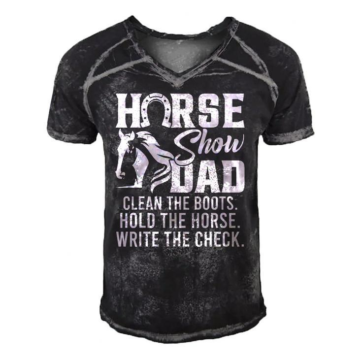 Mens Horse Show Dad Funny Horse Gift Horse Dad Men's Short Sleeve V-neck 3D Print Retro Tshirt