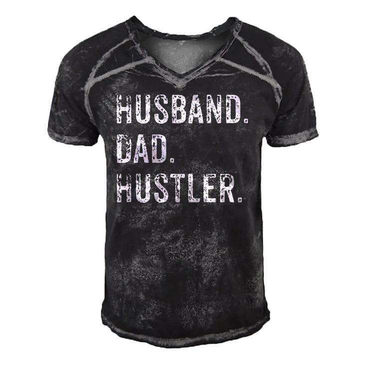Mens Husband Father Dad Hustler Hustle Entrepreneur Gift Men's Short Sleeve V-neck 3D Print Retro Tshirt