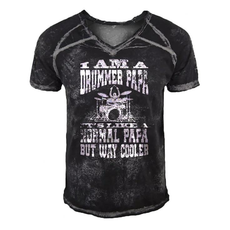 Mens I Am A Drummer Papa Funny Quote For Musician  Men's Short Sleeve V-neck 3D Print Retro Tshirt