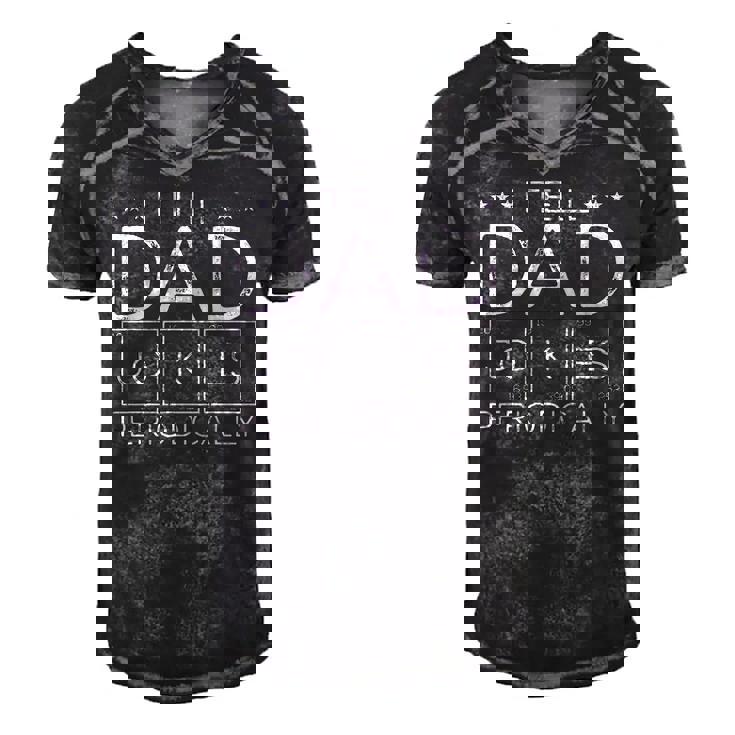 Mens I Tell Dad Jokes Periodically Chemistry Dad Jokes Men's Short Sleeve V-neck 3D Print Retro Tshirt