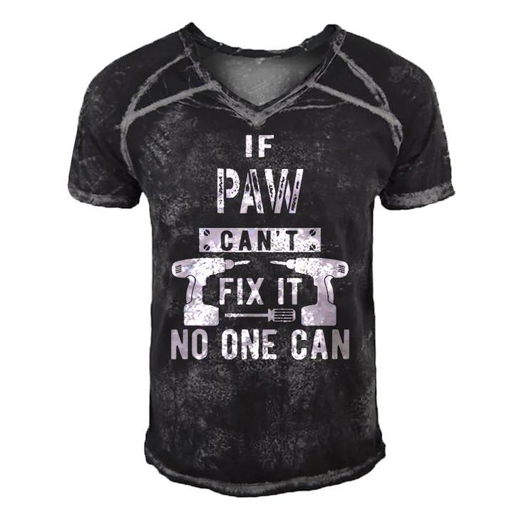 Mens If Paw Cant Fix It No One Can Grandpa Men's Short Sleeve V-neck 3D Print Retro Tshirt