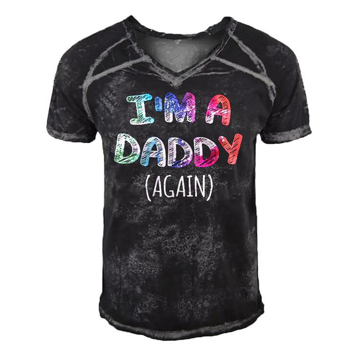 Mens Im A Daddy Again  For Men Pregnancy Announcement Dad Men's Short Sleeve V-neck 3D Print Retro Tshirt