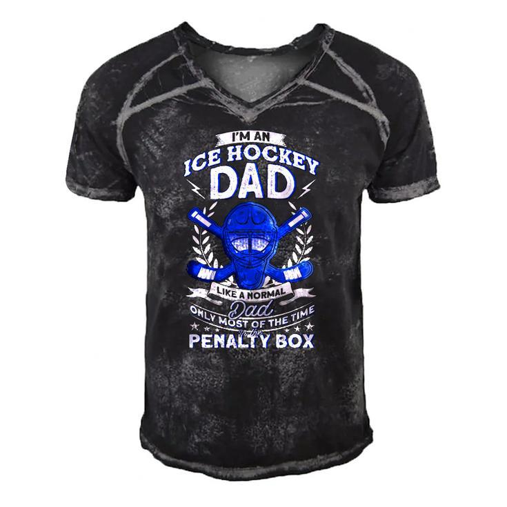 Mens Im An Ice Hockey Dad Like A Normal Hockey Men's Short Sleeve V-neck 3D Print Retro Tshirt