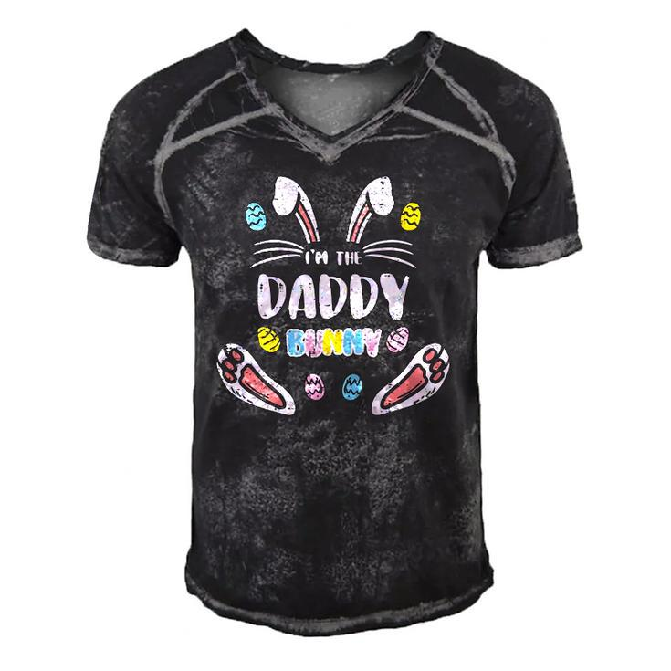 Mens Im Daddy Bunny Rabbit Easter Family Matching Dad Papa Men Men's Short Sleeve V-neck 3D Print Retro Tshirt