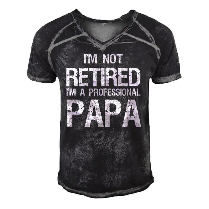 Mens Im Not Retired A Professional Papa Funny Fathers Day Gift  Men's Short Sleeve V-neck 3D Print Retro Tshirt