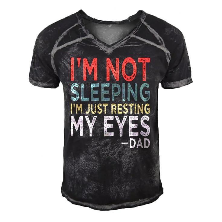 Mens Im Not Sleeping Im Just Resting My Eyes Dad Fathers Day Men's Short Sleeve V-neck 3D Print Retro Tshirt