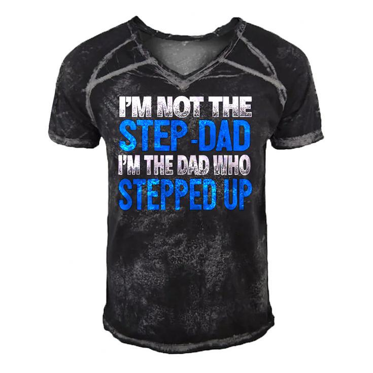 Mens Im Not The Step-Dad Im The Dad Who Stepped Up Men's Short Sleeve V-neck 3D Print Retro Tshirt