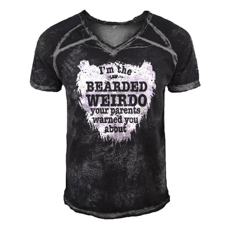 Mens Im The Bearded Weirdo Your Parents Warned You About Men's Short Sleeve V-neck 3D Print Retro Tshirt