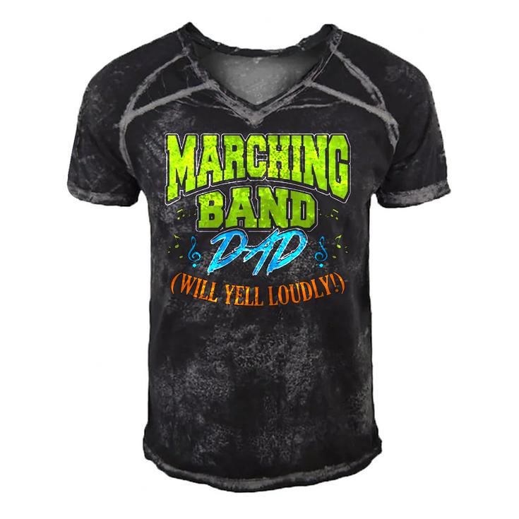 Mens Marching Band Dad Will Yell Loudly Men's Short Sleeve V-neck 3D Print Retro Tshirt