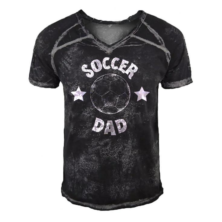 Mens Mens Soccer Dad Family Football Team Player Sport Father Men's Short Sleeve V-neck 3D Print Retro Tshirt