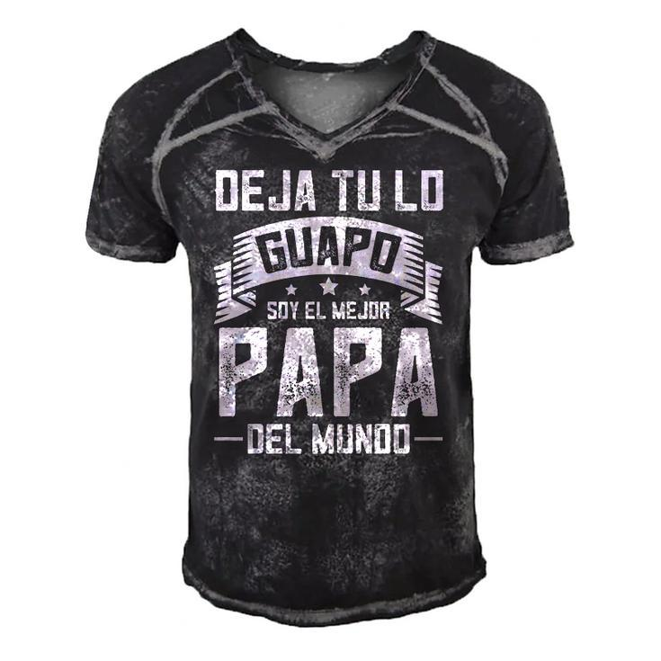 Mens Mexican Mejor Papa  Dia Del Padre Camisas Fathers Day Men's Short Sleeve V-neck 3D Print Retro Tshirt