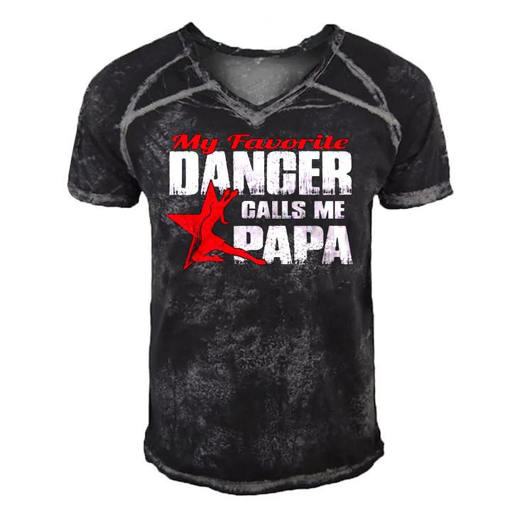 Mens My Favorite Dancer Calls Me Papa Dance Papa  Men's Short Sleeve V-neck 3D Print Retro Tshirt