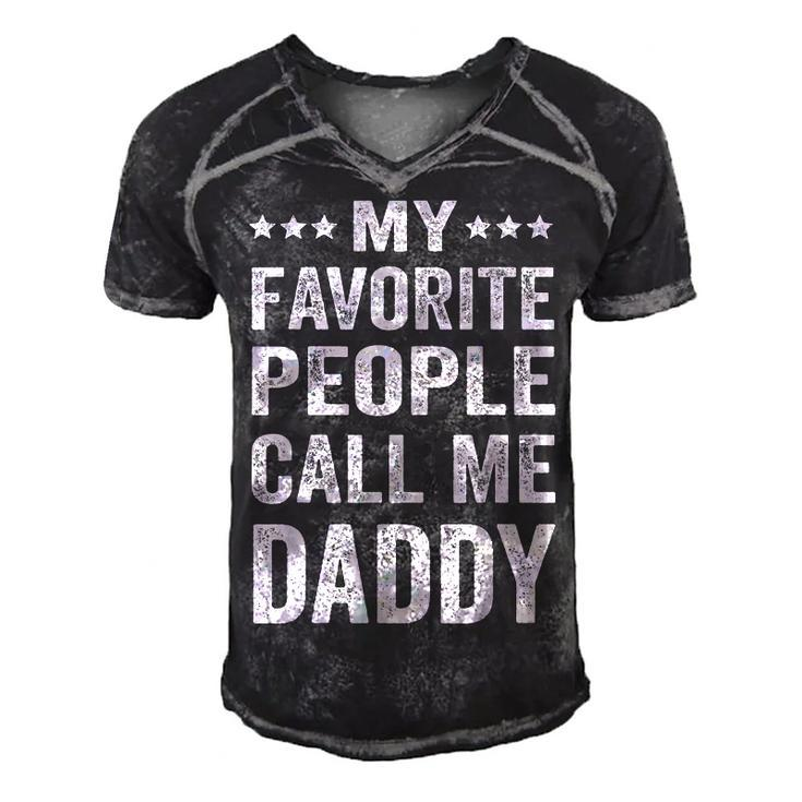 Mens My Favorite People Call Me Daddy Funny Fathers Day Gift  Men's Short Sleeve V-neck 3D Print Retro Tshirt