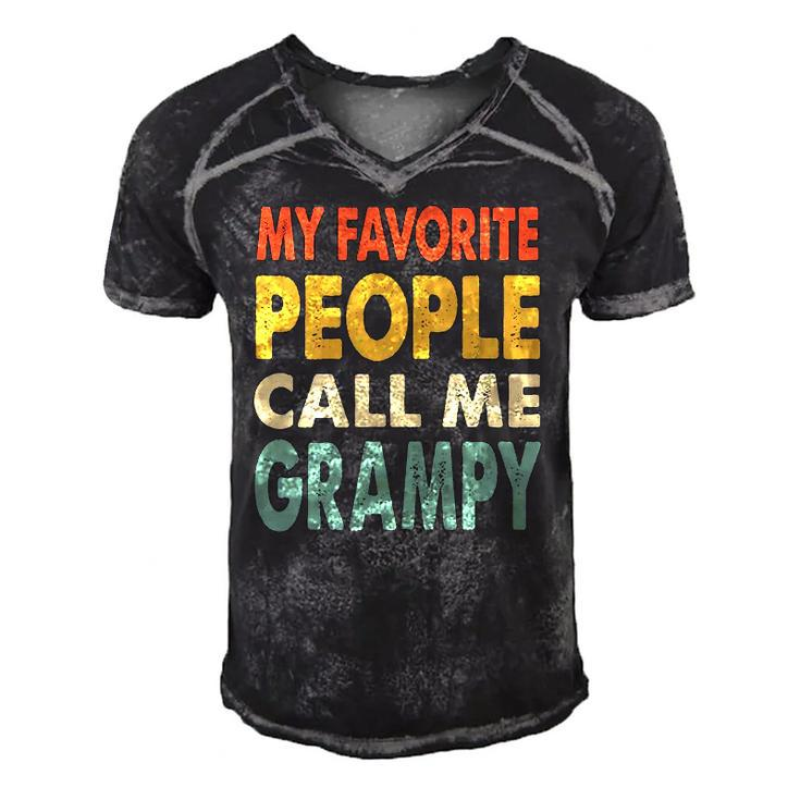 Mens My Favorite People Call Me Grampy Vintage Retro Funny Gifts Men's Short Sleeve V-neck 3D Print Retro Tshirt