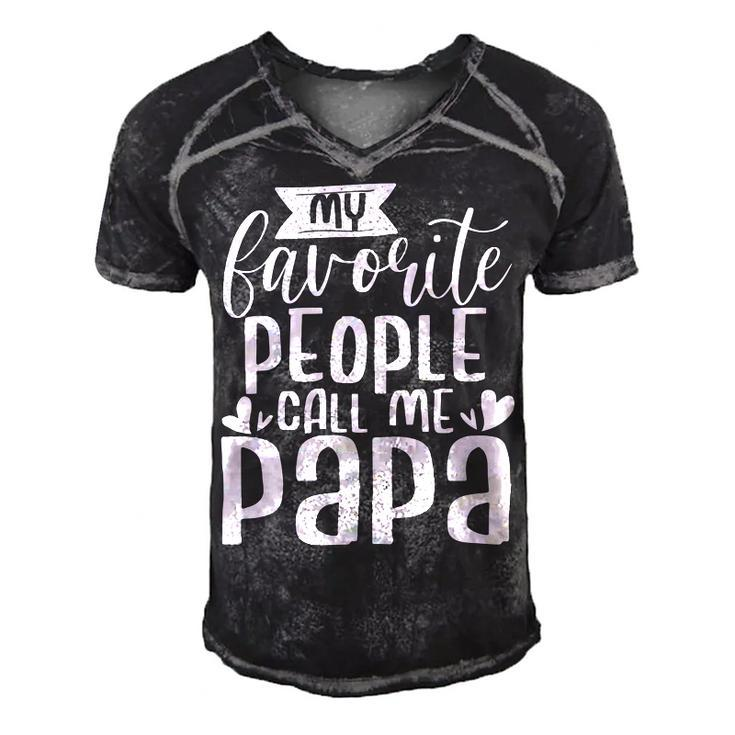 Mens My Favorite People Call Me Papa Men's Short Sleeve V-neck 3D Print Retro Tshirt