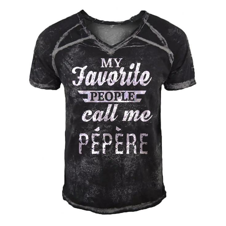 Mens My Favorite People Call Me Pépère French Grandpa Men's Short Sleeve V-neck 3D Print Retro Tshirt