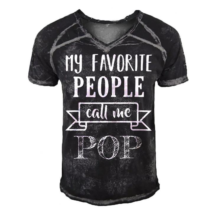 Mens My Favorite People Call Me Pop Funny Fathers Day Gifts Men's Short Sleeve V-neck 3D Print Retro Tshirt