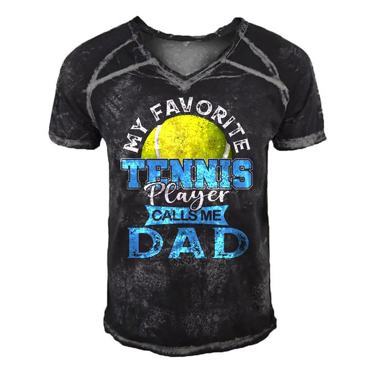 Mens My Favorite Tennis Player Calls Me Dad Usa Fathers Day Men's Short Sleeve V-neck 3D Print Retro Tshirt