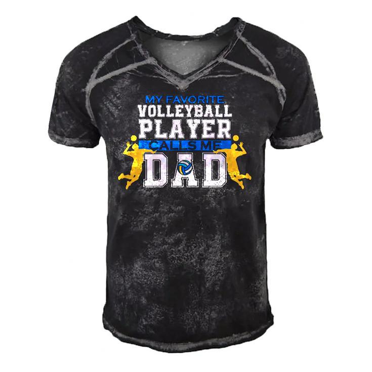 Mens My Favorite Volleyball Player Calls Me Dad For Men Fathers Day Men's Short Sleeve V-neck 3D Print Retro Tshirt