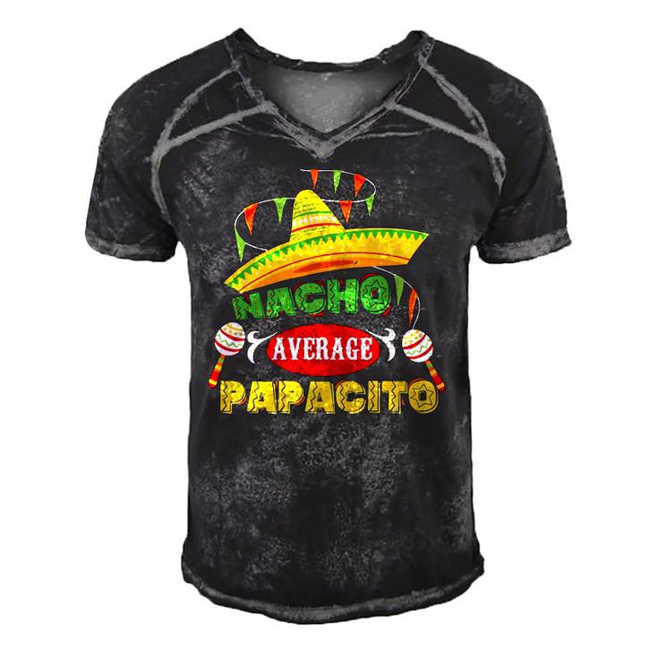 Mens Nacho Average Papacito Dad Funny Fathers Day Dad Humor Men's Short Sleeve V-neck 3D Print Retro Tshirt