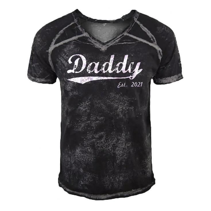 Mens New Daddy 2021 - Daddy Est 2021 - Daddy To Be 2021 Ver2 Men's Short Sleeve V-neck 3D Print Retro Tshirt