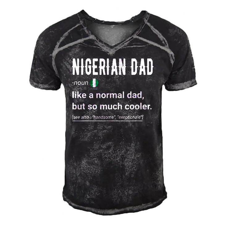 Mens Nigerian Dad Definition Design - Funny Nigerian Daddy Flag Men's Short Sleeve V-neck 3D Print Retro Tshirt