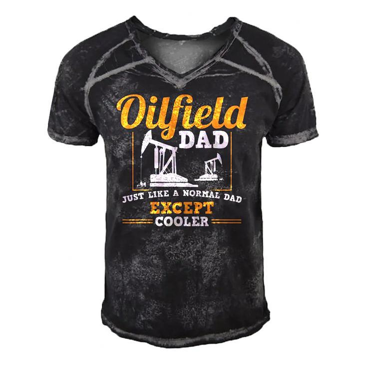 Mens Oilfield Dad Roughneck Oil Rig Father Oilfield Worker Men's Short Sleeve V-neck 3D Print Retro Tshirt