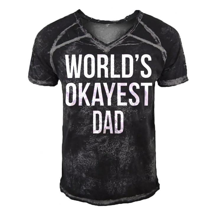 Mens Okayest Dad T Shirt Funny Sarcastic Novelty For Husband Fathers Day  160 Trending Shirt Men's Short Sleeve V-neck 3D Print Retro Tshirt