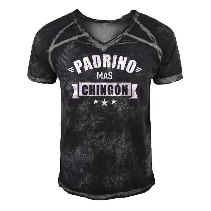 Mens Padrino Mas Chingón Funny Men's Short Sleeve V-neck 3D Print Retro Tshirt