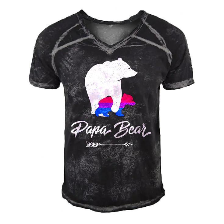Mens Papa Bear Lgbt Straight Ally Bisexual Men's Short Sleeve V-neck 3D Print Retro Tshirt