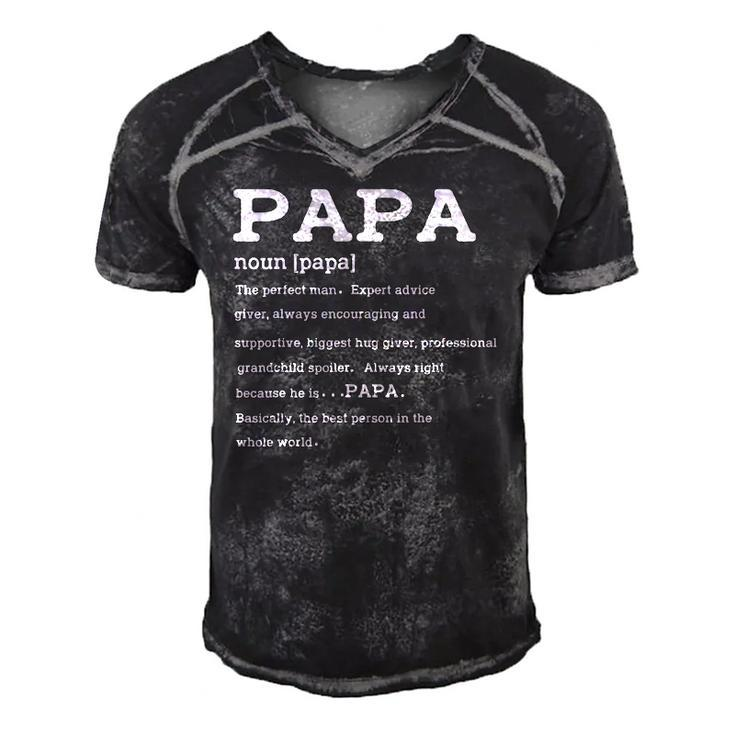 Mens Papa Definition Noun Nutrition Fathers Day Grandpa Men's Short Sleeve V-neck 3D Print Retro Tshirt