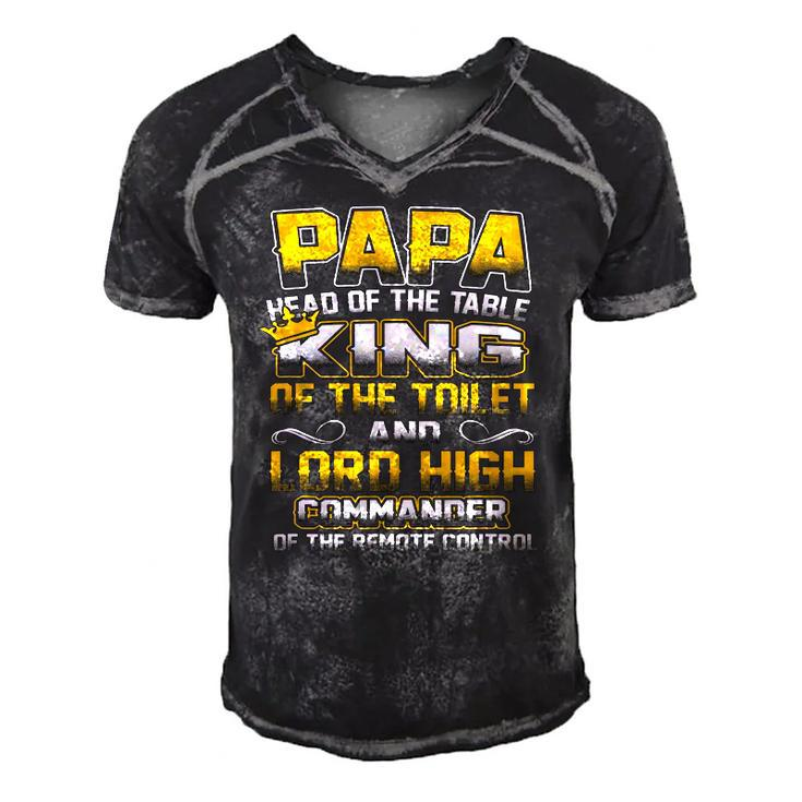 Mens Papa Head Of The Table King Of The Toilet - Fathers Gift Men's Short Sleeve V-neck 3D Print Retro Tshirt