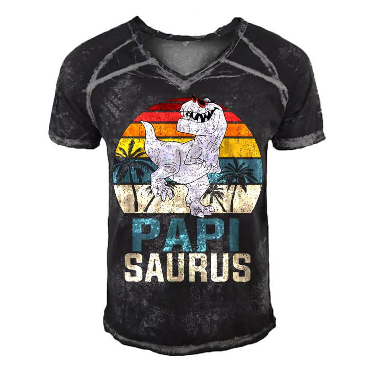 Mens Papisaurus T Rex Dinosaur Papi Saurus Family Matching  V2 Men's Short Sleeve V-neck 3D Print Retro Tshirt