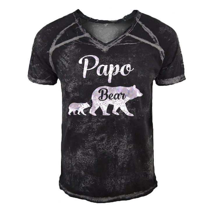 Mens Papo Bear Funny Gift  Men's Short Sleeve V-neck 3D Print Retro Tshirt