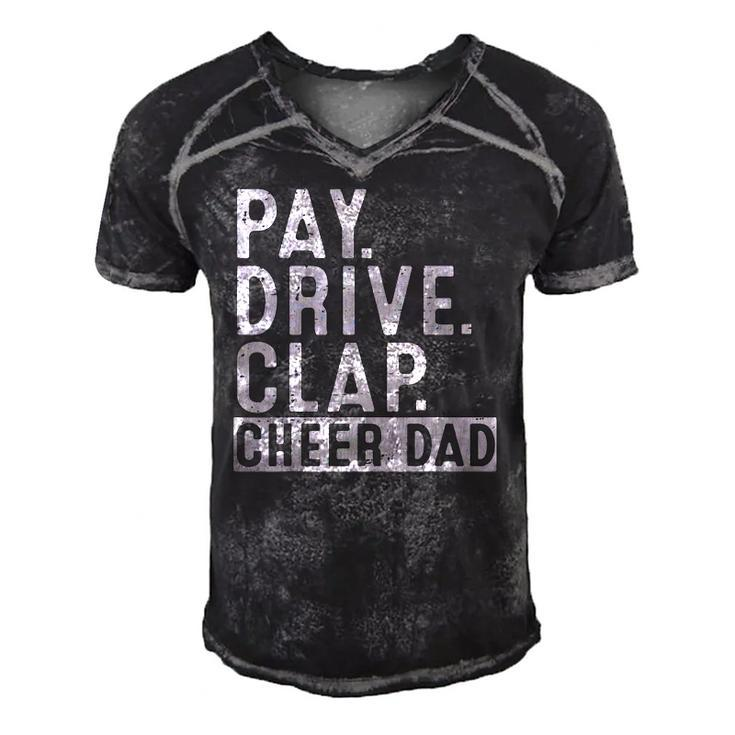 Mens Pay Drive Clap Cheer Dad Cheerleading Fathers Day Cheerleader Men's Short Sleeve V-neck 3D Print Retro Tshirt