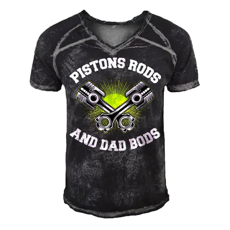 Mens Pistons Rods And Dad Bods  V2 Men's Short Sleeve V-neck 3D Print Retro Tshirt
