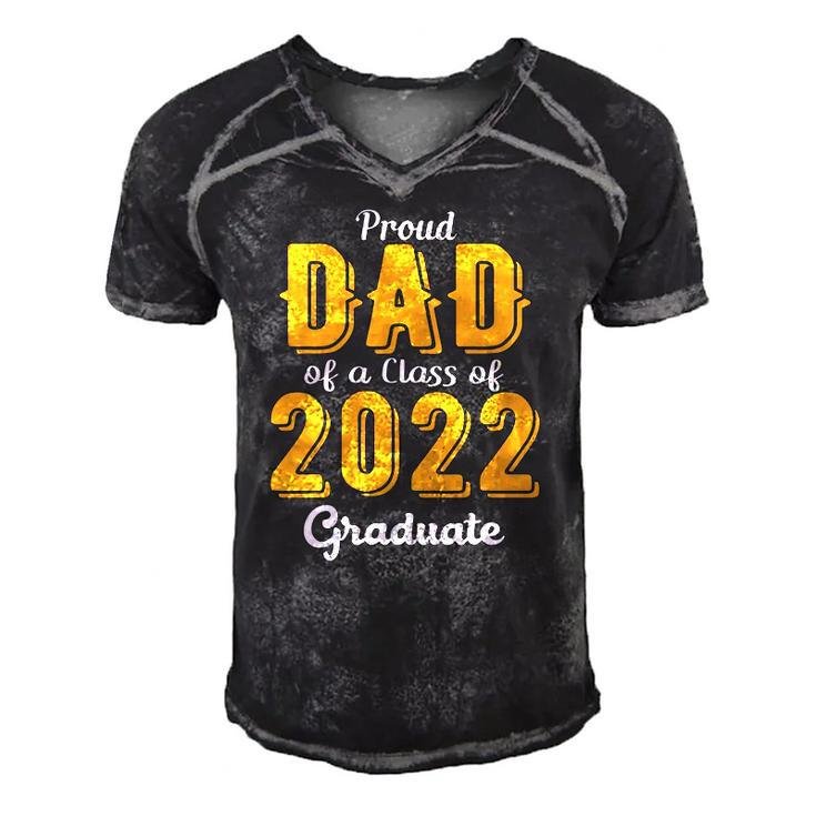 Mens Proud Dad Of A Class Of 2022 Graduate Daddy Senior 22 Gift Men's Short Sleeve V-neck 3D Print Retro Tshirt